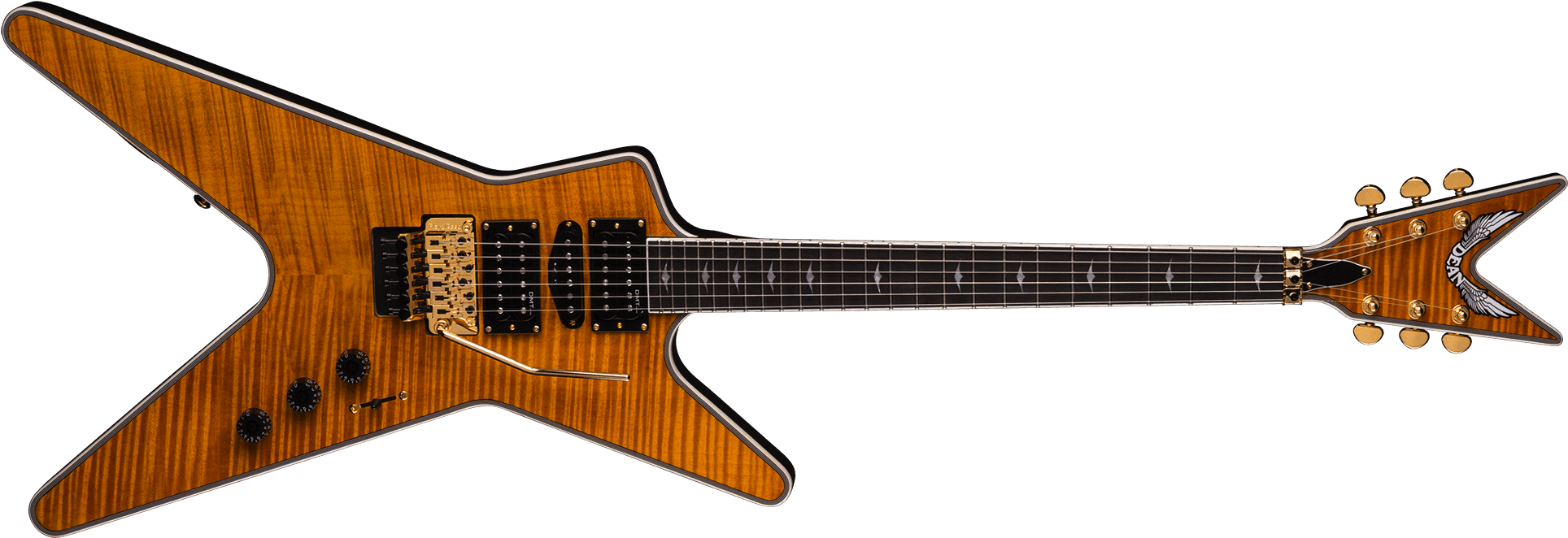 Electric Guitar Png - Dean Ml Switchblade Floyd Hsh - Classic Black Transparent (2000x710)