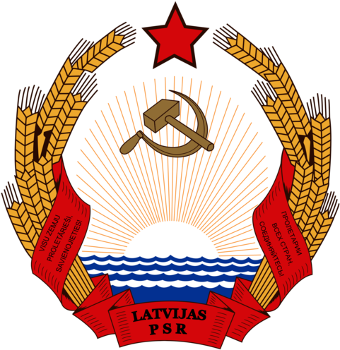 Soviet Union Cccp Wallpaper Titled Latvia Ssr Coat - Latvia Gif (491x500)
