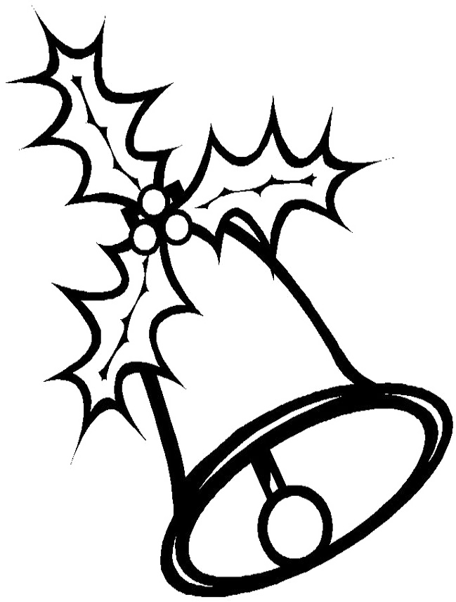 Pictures Of Christmas Bell Coloring Pages - Christmas Bells Art Black And White (649x856)