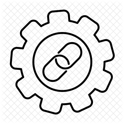 Link Building Icon - Gears Outline (512x512)