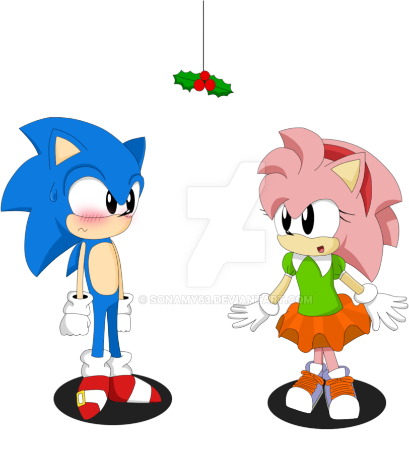 Classic Christmas Under The Mistletoe By Sonamy63 - Cartoon (896x891)