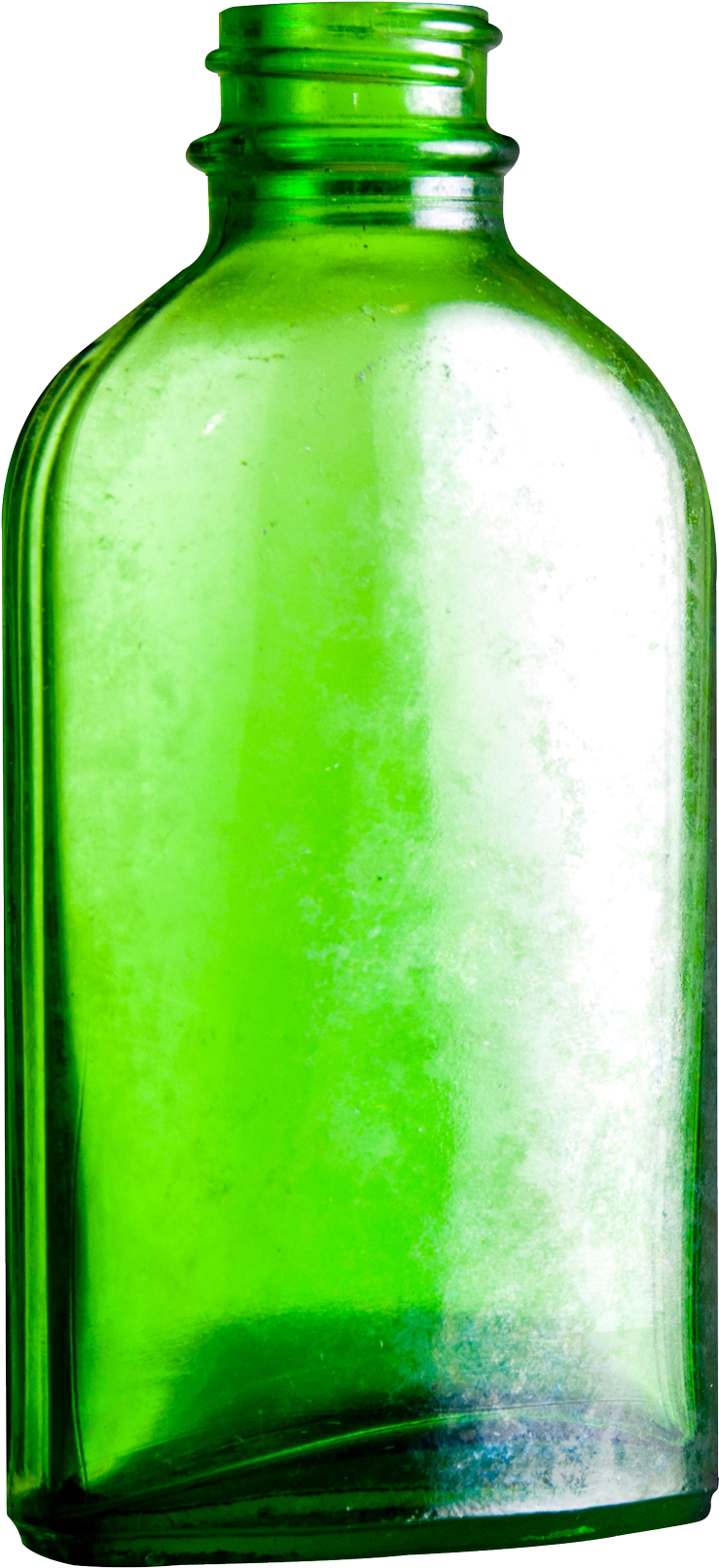 Empty Glass Bottle Png Image - Green Glass Bottle Transparent (1400x1825)