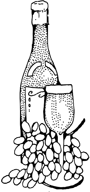 Drawing Red, Black, Glass, French, Wine, Outline, Drawing - Wine Bottle Clip Art (320x640)