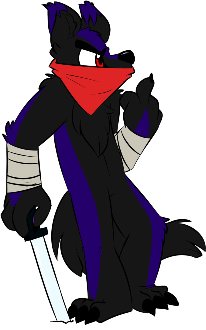 My Oc Jackass The Ninja Wolf By Mr123spiky - Cartoon (721x1109)