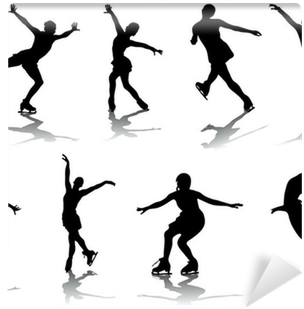 Silhouettes And Shadows Of Skating, Vector Wall Mural - Patinaje Artistico Ruedas Vector (400x400)