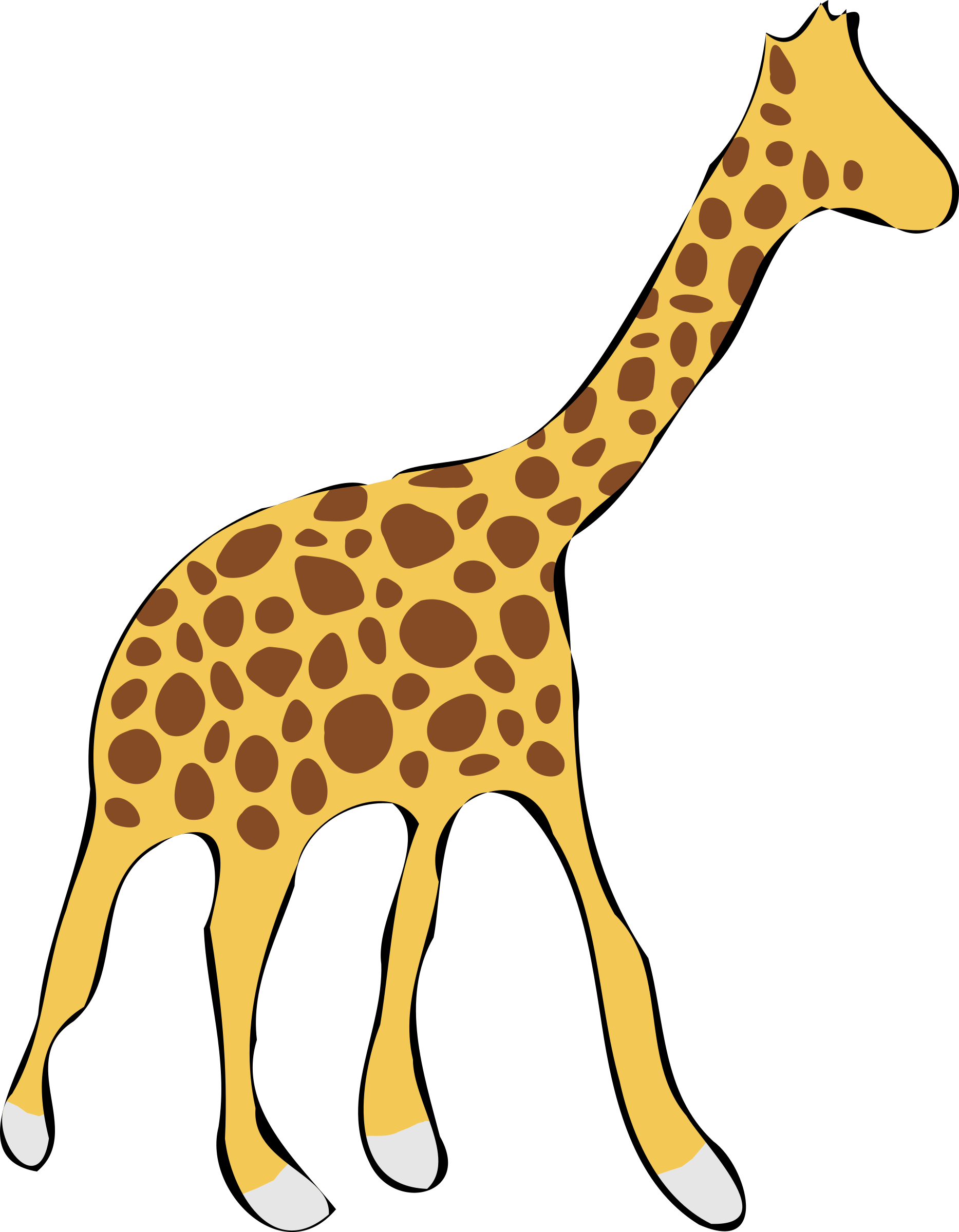 Giraffe Png - Giraffe Kartun (1867x2400)