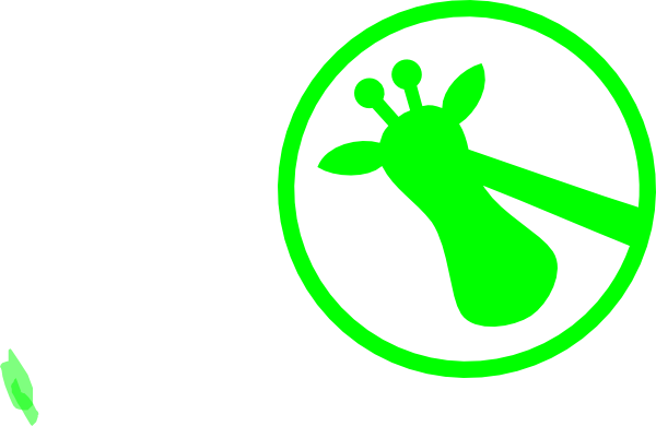 Green Giraffe On Side Clip Art - Green Giraffe On Side Clip Art (600x390)