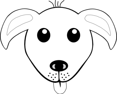 Animals Coloring, Books Coloring Thumbnail Size Wolf - Dog Face Clip Art Black And White (400x322)
