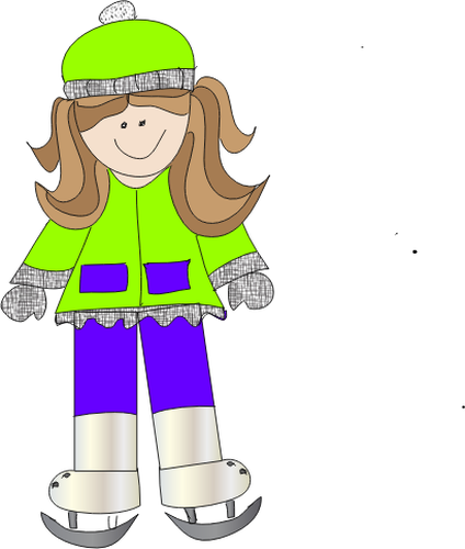 Kartun Vektor Gambar Gadis Ice Skating - Ice Skating (424x500)