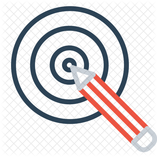 Pencil, Dart, Board, Idea, Goal, Target, Bullseye Icon - Bullseye (512x512)