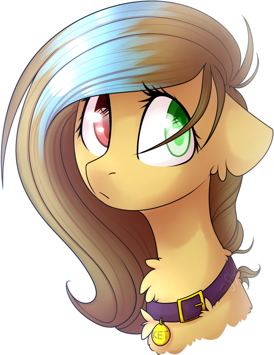 Starlyflygallery, Bust, Collar, Dog Collar, Female, - Cartoon (1024x1309)