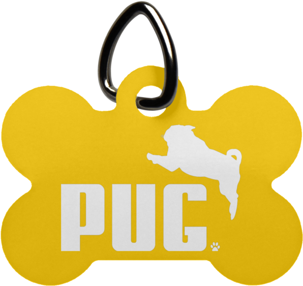 Pug Dog Bone Pet Tag - Pet Tag (600x600)