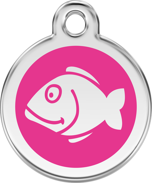 Pet Id Tag - Red Dingo Fish Cat Id Tag - Hot Pink (500x600)