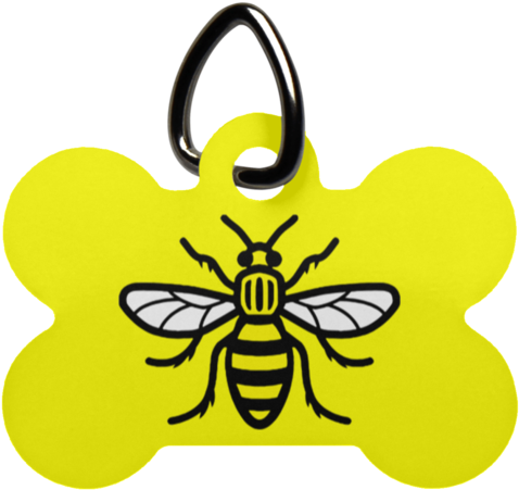 Manchester Bee Dog Bone Pet Tag - Manchester Bee (480x480)