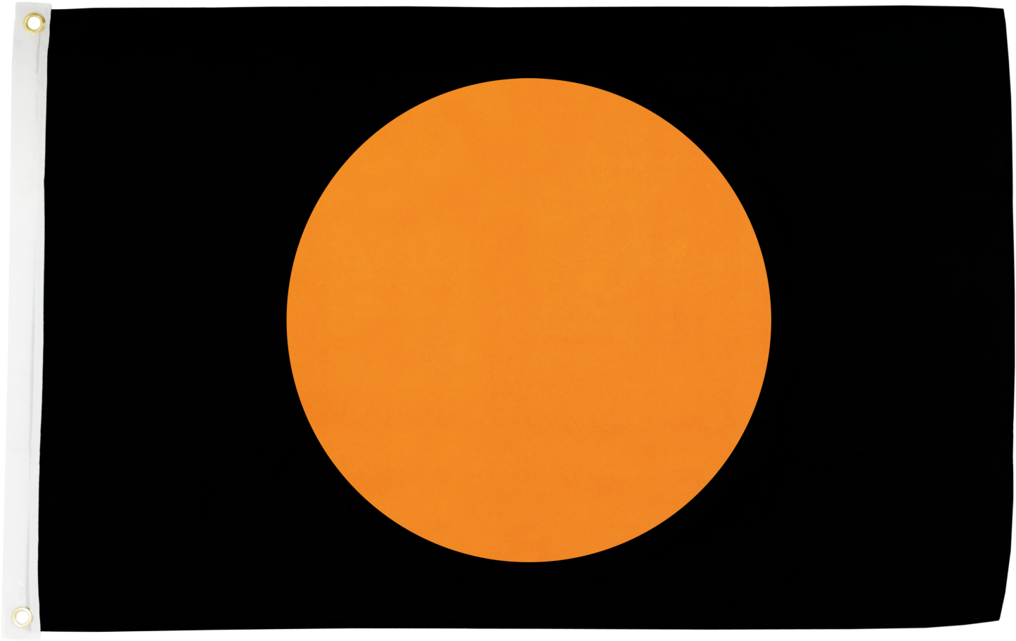 Black With Orange Circle Flag - Circle (1500x961)