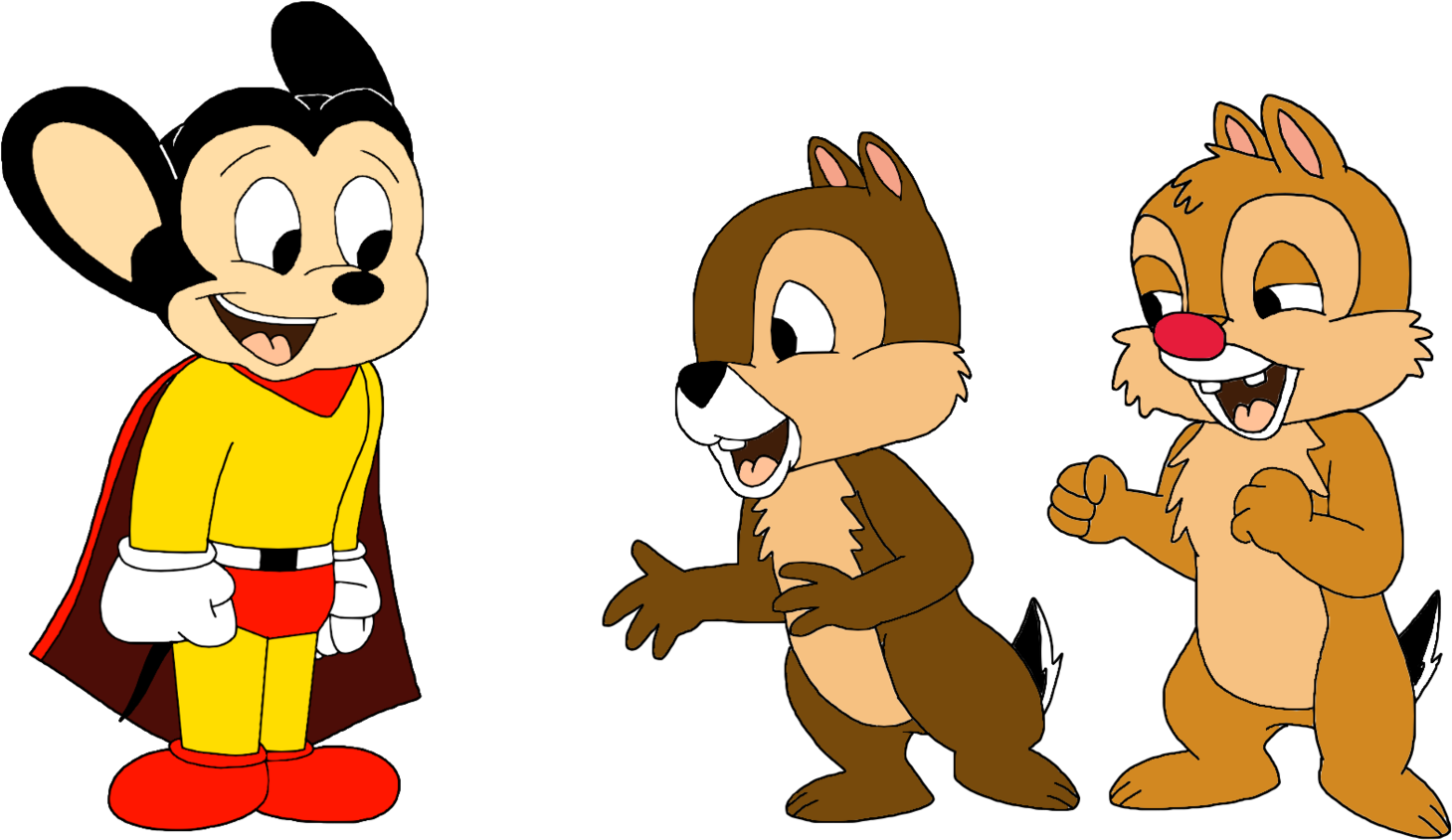 Mighty Mouse Meets Chip And Dale By Marcospower1996 - Mouse (1600x1005)