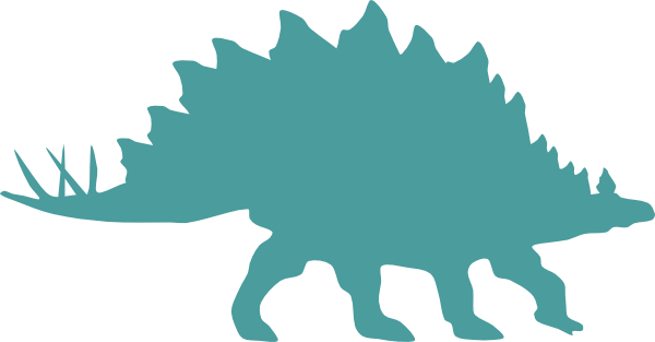 Dinosaur Clip Art At Clker - Custom Stegosaurus Silhouette Shower Curtain (600x313)