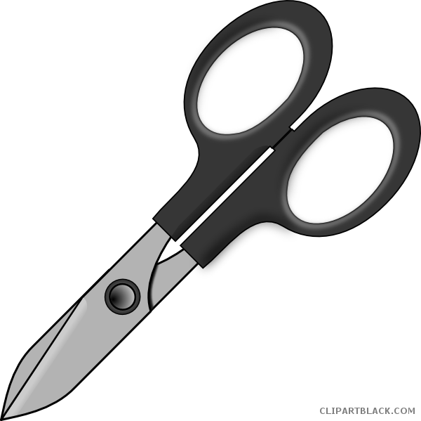Silver Scissor Tools Free Black White Clipart Images - Makas Clipart (600x599)