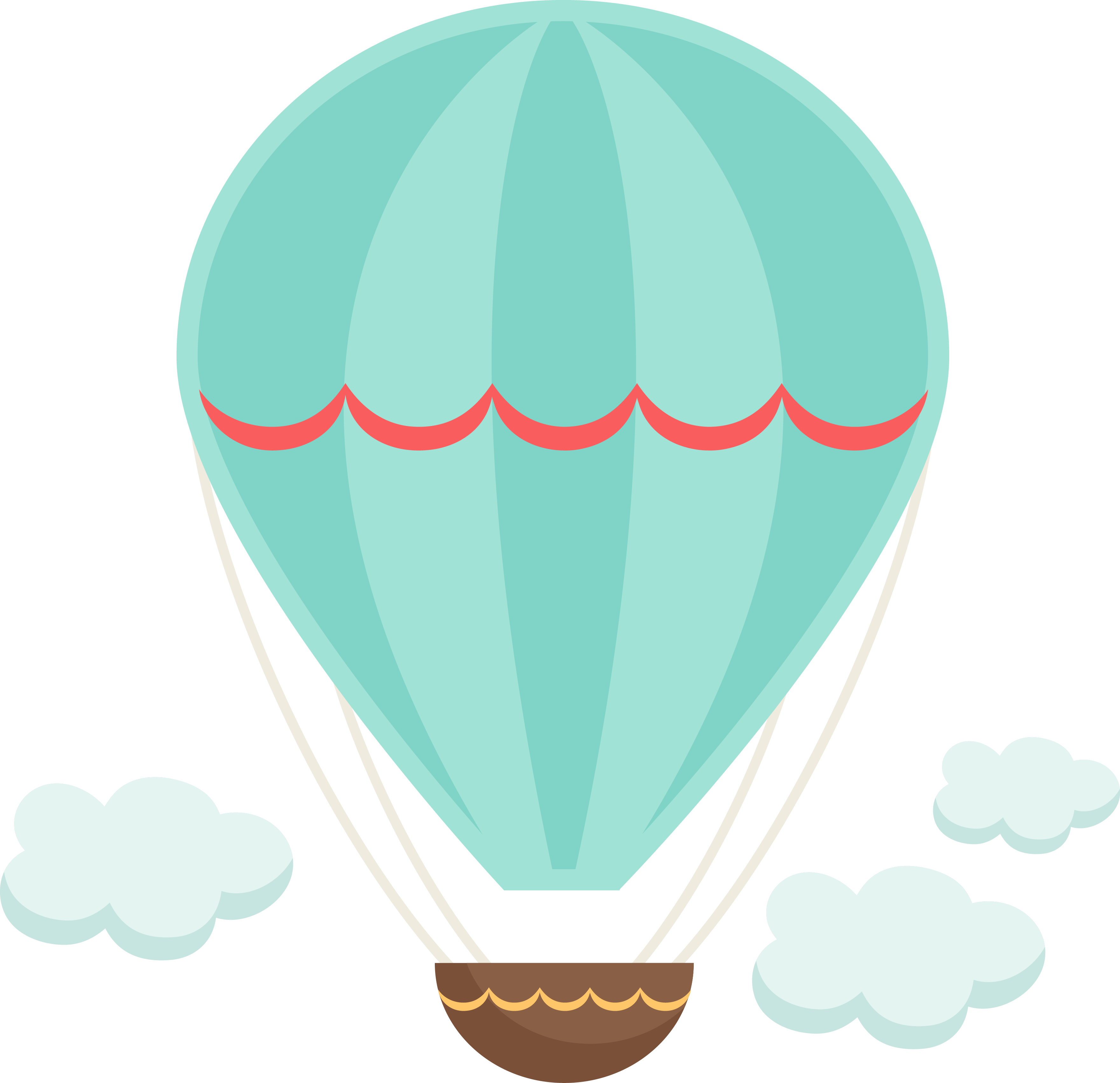 How - Cute Hot Air Balloon Png (3521x3404)