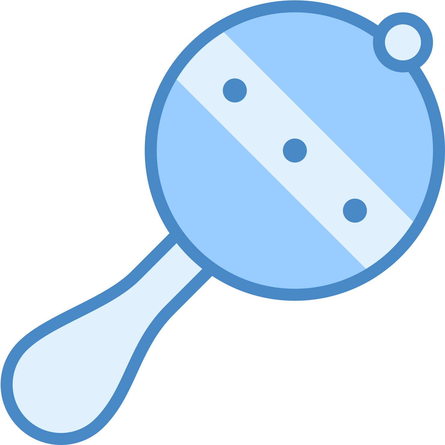 Rattle - Baby Blue Rattle Png (1600x1600)