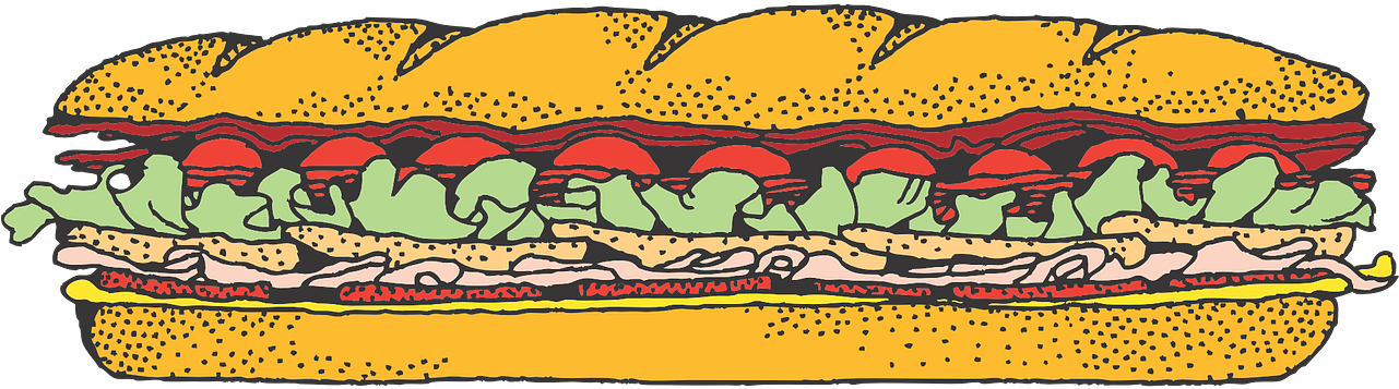 Free To Use Public Domain Sanwich Clip Art - Sub Sandwich Clipart (1280x493)