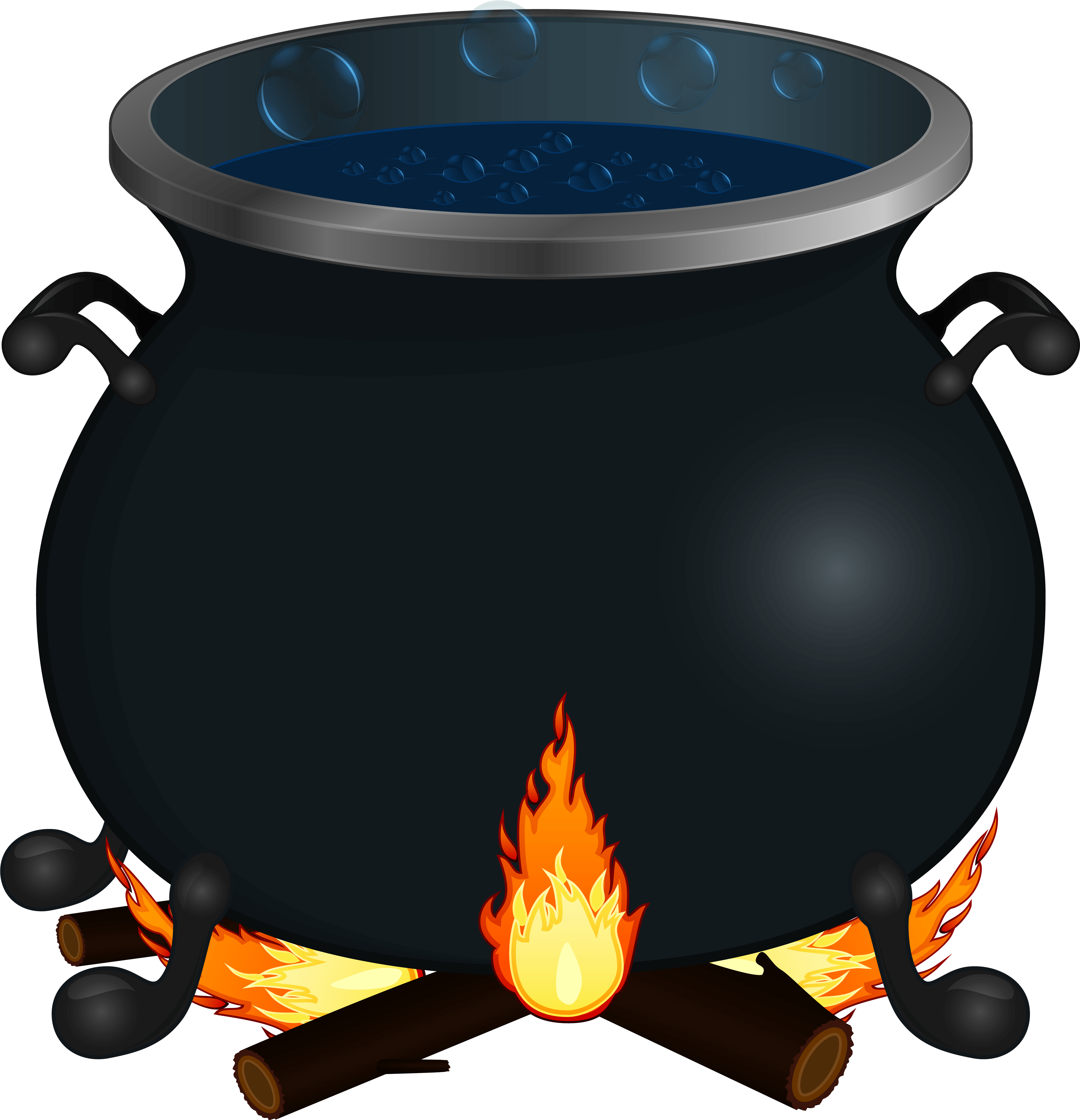 Halloween Cauldron Png Clipart Image - Halloween Witch Bats Wall Stickers Freeheart Halloween (4737x4899)