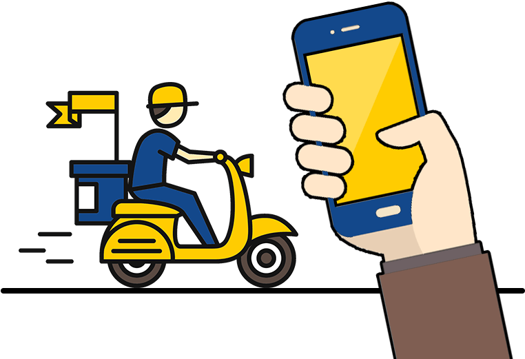 Delivery Clipart Food Cost - Food Delivery Png (768x530)
