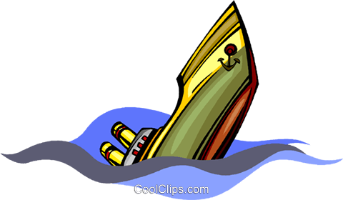 Sinking Ship Royalty Free Vector Clip Art Illustration - Sinking Ship Royalty Free Vector Clip Art Illustration (480x280)