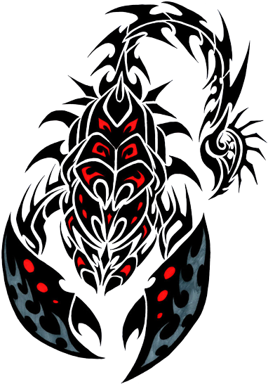Scorpion Tattoos Png Transparent Images - Tribal Scorpion Tattoo Drawings (400x552)