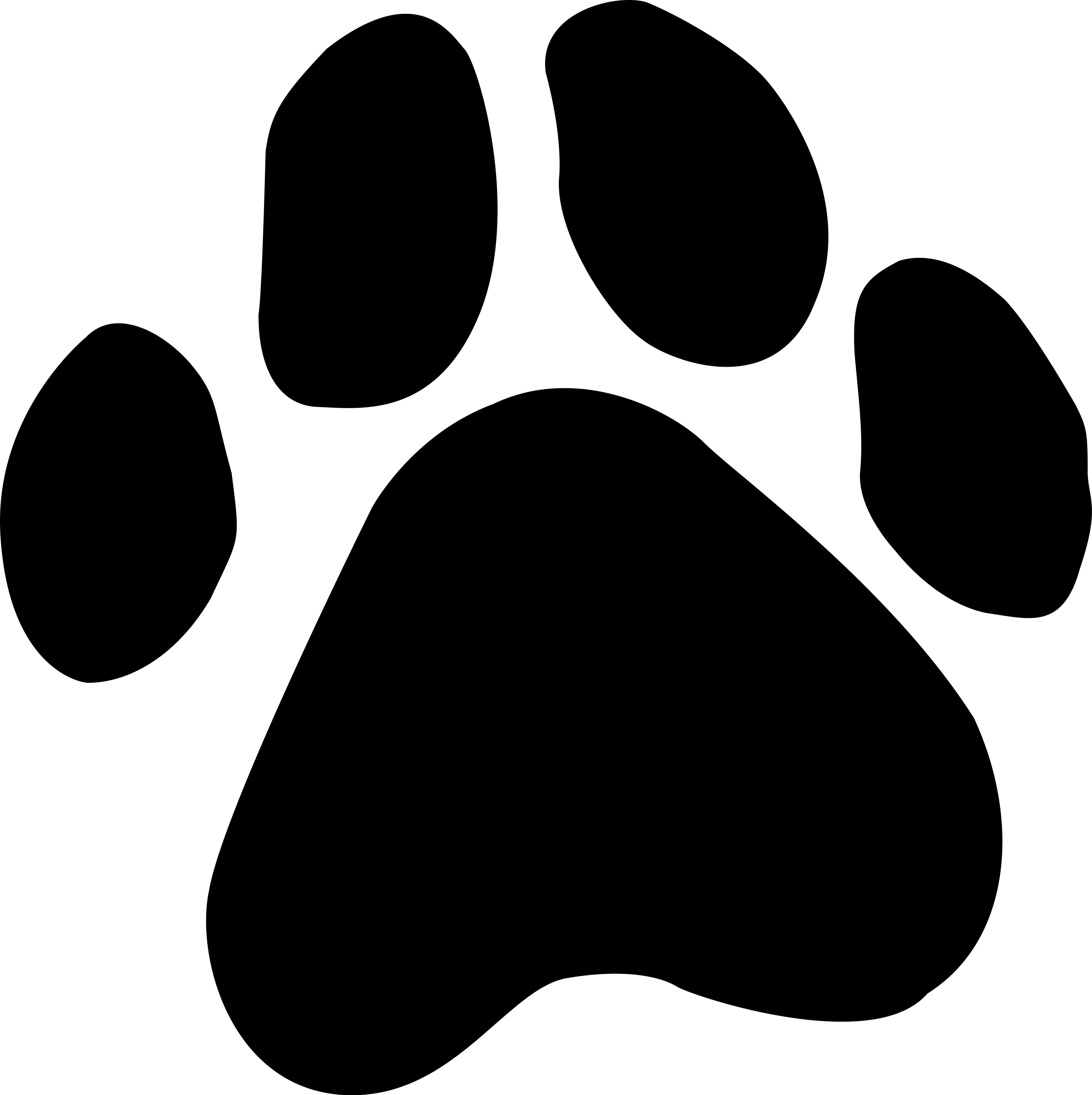 Prints Clipart - Dog Paw Print Vector (2767x2774)