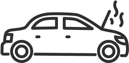 Broken Car With Open Hood Icon - Executive Car (500x500)