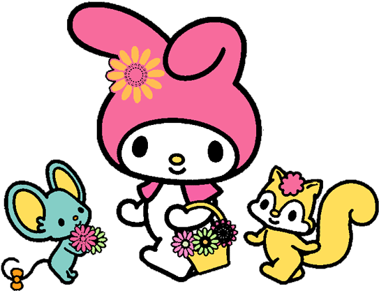 Free Hello Kitty Vectors - My Melody Coloring Pages (565x435)
