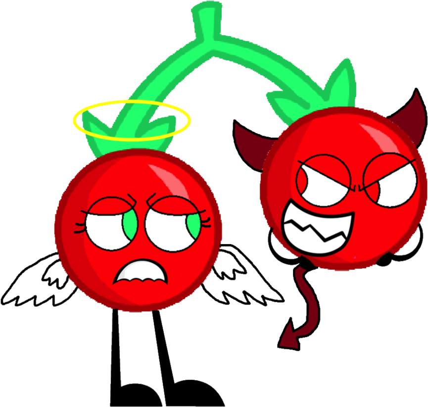 Cherries As A Devil/angel Vector By Kindraewing - Object Overload Cherry (929x861)