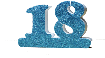 Number 18 For 18th Birthday Blue - Blue 18th Birthday Png (400x372)