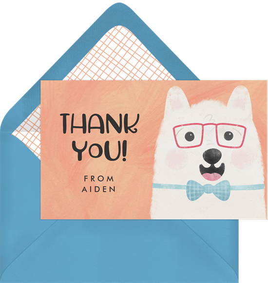 Doggone Birthday Thank You Note In Orange - Patchwork (550x581)