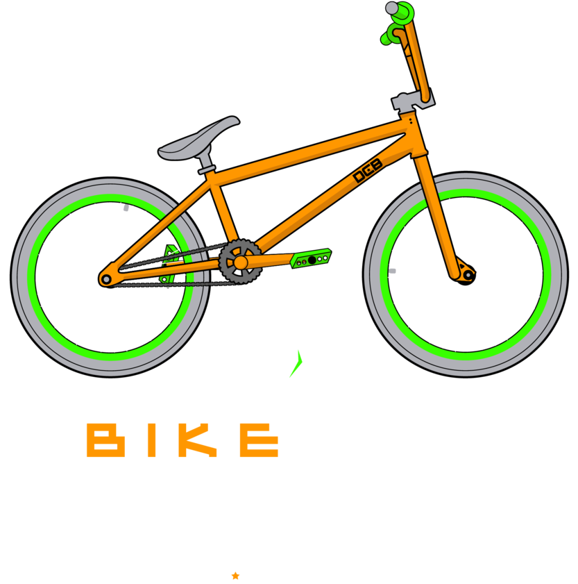 Bike Life Bmx Tangerine Artboard - Haro Bmx Downtown 18 (1000x1000)