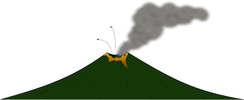 Free Vector Volcano - Volcano Eruption Png Gif (800x329)