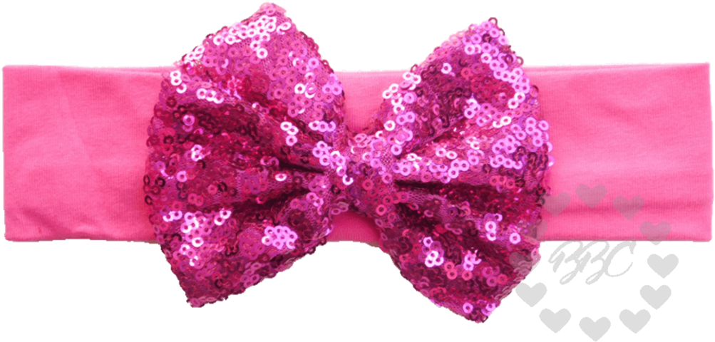 Pink Sequin Bow Headband - Headband (1024x1024)