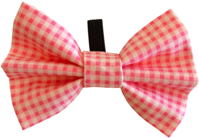 Baby Pink Gingham Bow Tie © - Plaid (600x448)