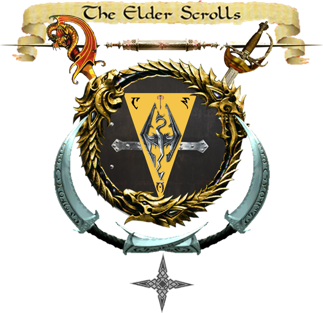 Ultimate Elder Scrolls Logo - Elder Scrolls Bethesda Skyrim Necklace (1132x1109)
