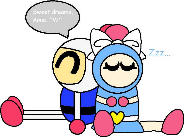 Aqua Bomber Sleeps While Sitting Next To White By Superawesomehamtaro - Aqua Bomber Deviantart (770x618)