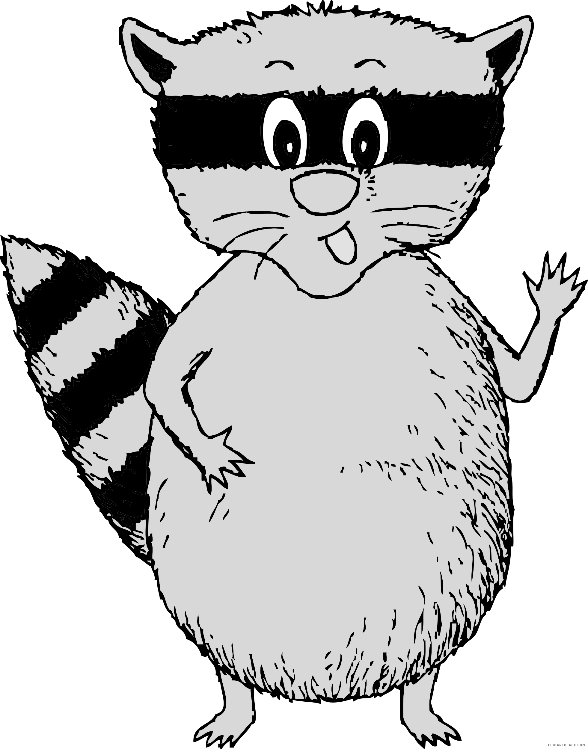 Raccoon Animal Free Black White Clipart Images Clipartblack - Bully At The Barn (1962x2500)