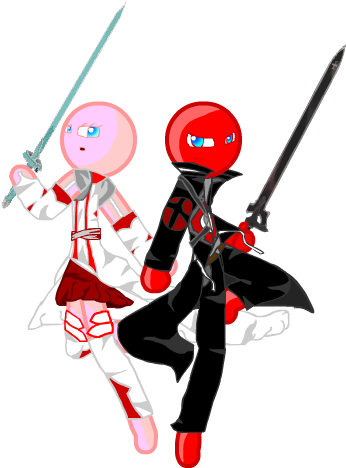 Sword Art Online Fan Art - Sword Art Online Stickman (352x473)