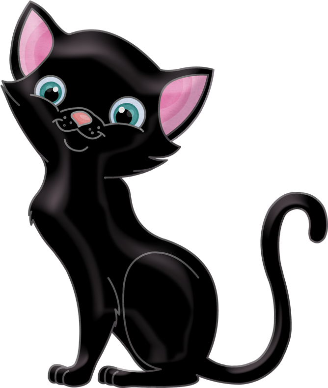 B *✿* Princess And The Pea - Cute Black Cat Clipart Png (819x949)