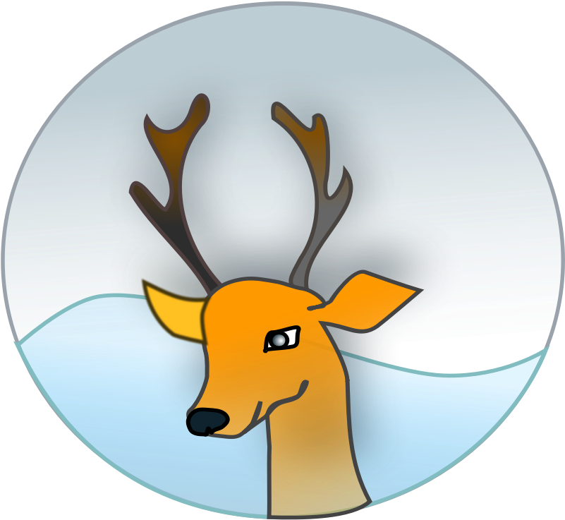 Clipart - Reindeer - Reindeer Santa การ์ตูน (800x800)
