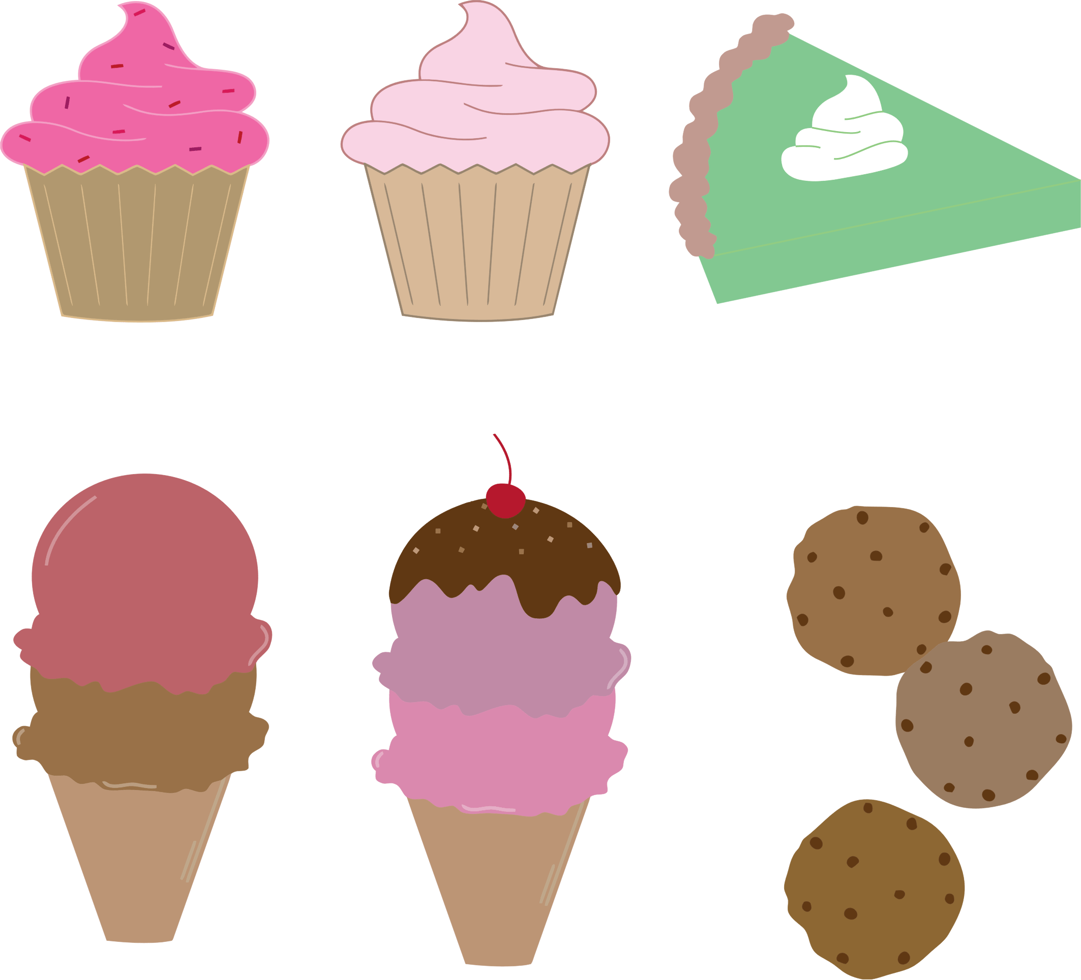 Ice Cream And Cookies Clipart (2126x1929)