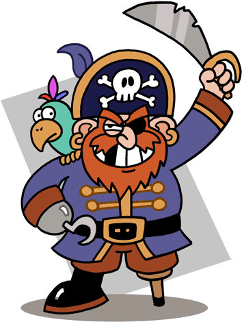 Pirate Captain Clipart - Cartoon Pirate (383x497)