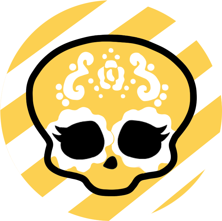 Skelita Calaveras Skullette - Skull With Pink Bow Logo (720x720)