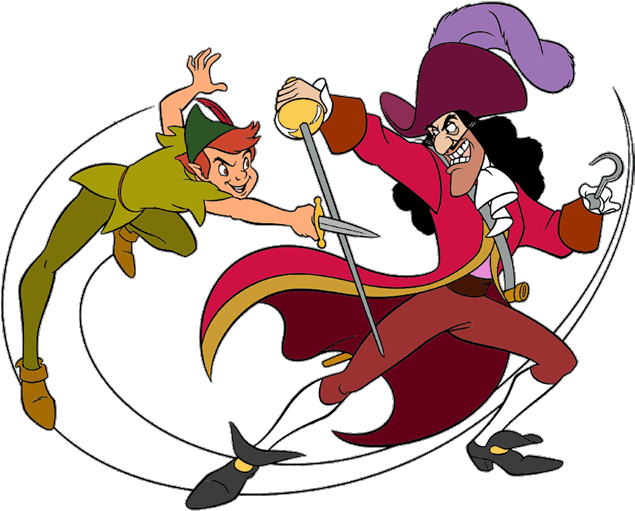 Peter Pan And Captain Hook Clip Art - Peter Pan And Captain Hook (650x530)
