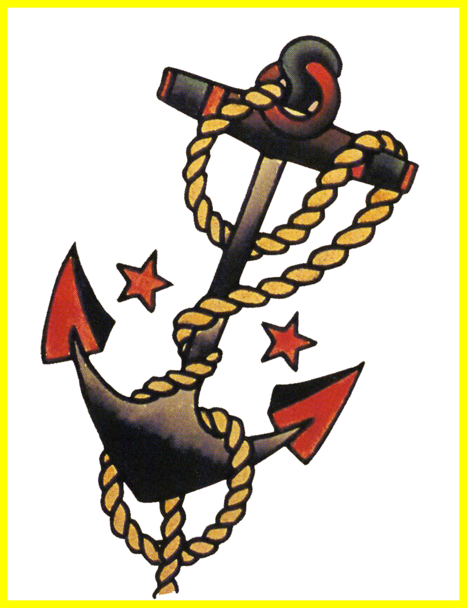 Awesome Sailor Jerry Vintage Tattoo Designs Anchors - Sailor Jerry Anchor Tattoo (930x1211)